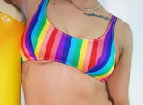 RAINBOW BRITE SCOOP NECK BIKINI TOP